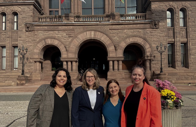 (from left) Alexandria Tadman, Associate, Government Relations and Advocacy, OCC, Cailey Crawford, Vice President, Programs and Policy, OCC, Shannon Kadar, Patient Advocate and member of OCCs Prevention Task Force, Alicia Tone, Director, Research, OCC