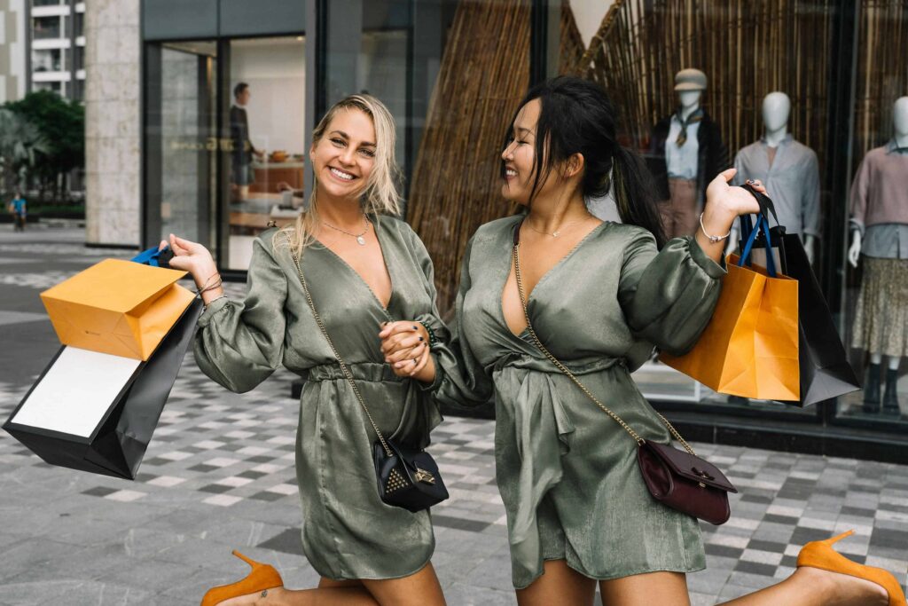 Two women shopping